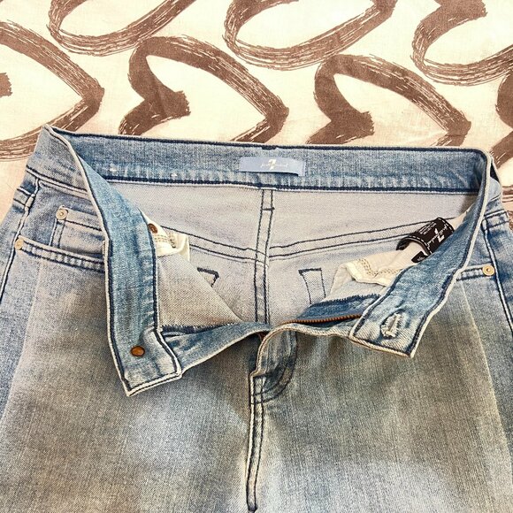 $349 Authentic 7 For ALL MANKIND Made in USA Women's Stretch Blue Jeans Sz.30X25 - Picture 7 of 12